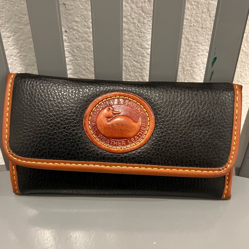 Dooney & Bourke Black and Tan Leather Wallet